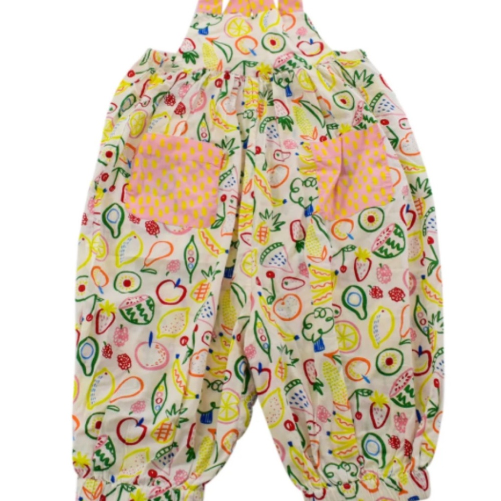 Stella McCartney Kids Pink and Yellow Fruit Print Overalls